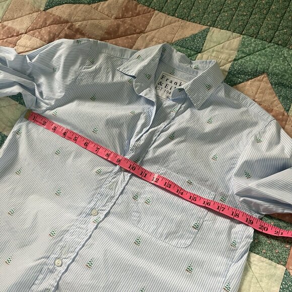 Frank & Eileen Silvio Top Womens XS Blue Stripe Sailboat Coastal Italian Cotton - Picture 9 of 9